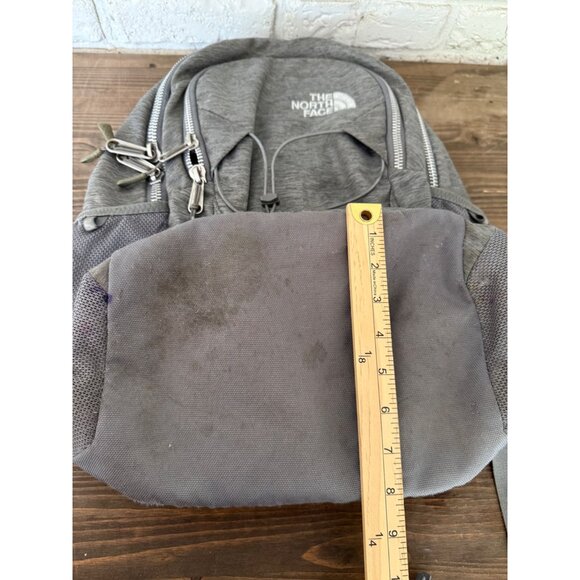 The North Face Jester Backpack Heather Gray White Hiking Camping School Outdoor - Picture 12 of 14